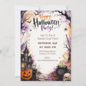 Uitnodiging voor Haunted Mansion Halloween-feest (Voorkant)