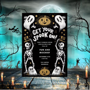 Uitnodiging voor Haunted Mansion Halloween-feest