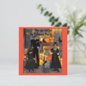 Uitnodiging voor Haunted Mansion Halloween-feest (Staand voorkant)