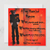Uitnodiging voor Haunted Mansion Halloween-feest (Achterkant)