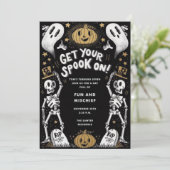 Uitnodiging voor Haunted Mansion Halloween-feest (Staand voorkant)