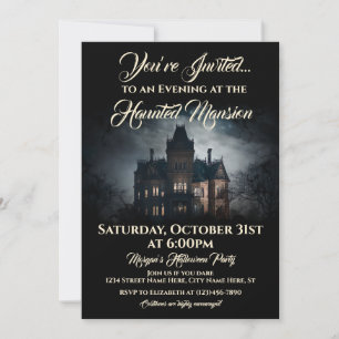 Uitnodiging voor Haunted Mansion Halloween-feest 5