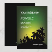 Uitnodiging voor Haunted Mansion Halloween Party (Voorkant / Achterkant)
