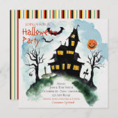 Uitnodiging voor Haunted Mansion Halloween Party (Voorkant / Achterkant)