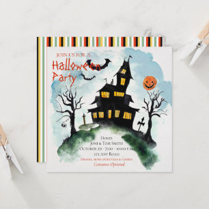 Uitnodiging voor Haunted Mansion Halloween Party