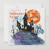 Uitnodiging voor Haunted Mansion Halloween Party (Voorkant)