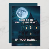Uitnodiging voor Haunted Mansion Halloween Party (Voorkant / Achterkant)