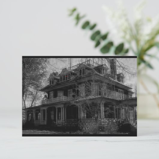 Uitnodiging voor Haunted Mansion Party (Staand voorkant)