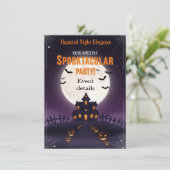 Uitnodiging voor Haunted Night Halloween | Spooky (Staand voorkant)