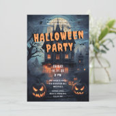Uitnodiging voor Haunted Victorian House Halloween (Staand voorkant)