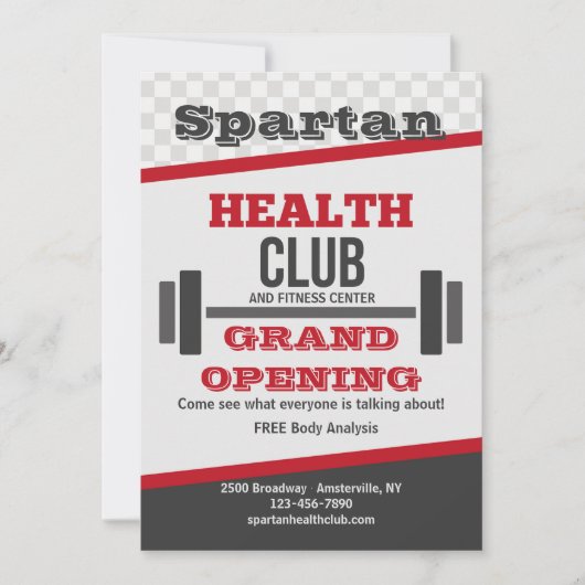 Uitnodiging voor Health Club (Voorkant)