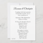 Uitnodiging voor hedendaagse bruiloft (Achterkant)