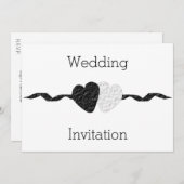 Uitnodiging voor hedendaagse bruiloft (Voorkant / Achterkant)