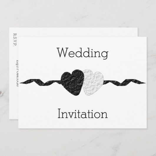 Uitnodiging voor hedendaagse bruiloft (Voorkant / Achterkant)