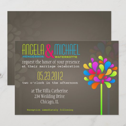 Uitnodiging voor hedendaagse regenboog (Voorkant / Achterkant)