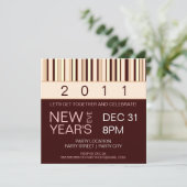 Uitnodiging voor hedendaagse Stripe New Years Eve  (Staand voorkant)