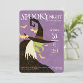 Uitnodiging voor heks Halloween (Staand voorkant)