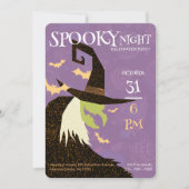 Uitnodiging voor heks Halloween (Voorkant)