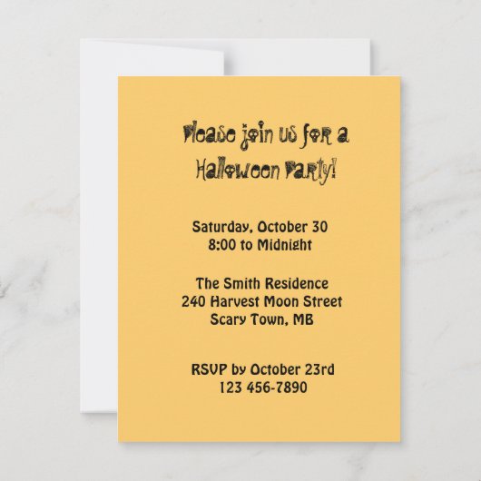 Uitnodiging voor heksen Brew (Achterkant)