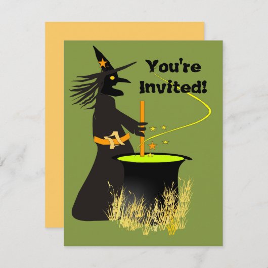Uitnodiging voor heksen Brew (Voorkant / Achterkant)