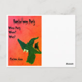 Uitnodiging voor heksen kunstfeest Halloween (Achterkant)