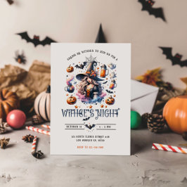 Uitnodiging voor Heksen Nacht Halloween Feest