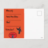 Uitnodiging voor heksendrie Halloweenfeestje (Achterkant)