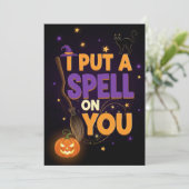 Uitnodiging voor heksenspell Halloween-feest (Staand voorkant)