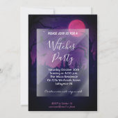 Uitnodiging voor heksenuitnodiging op Halloween (Achterkant)