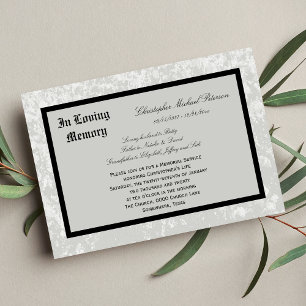 Uitnodiging voor herdenkingsdienst — klassiek ontw