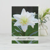 Uitnodiging voor herdenkingsdienst — Lily (Staand voorkant)