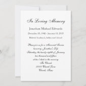 Uitnodiging voor herdenkingsdienst — Lily (Achterkant)