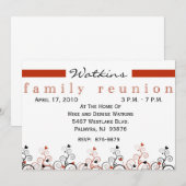 Uitnodiging voor hereniging van familiebomen -+ (Voorkant / Achterkant)