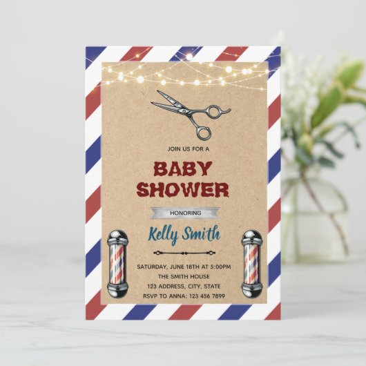 Uitnodiging voor herenkapper (Staand voorkant)