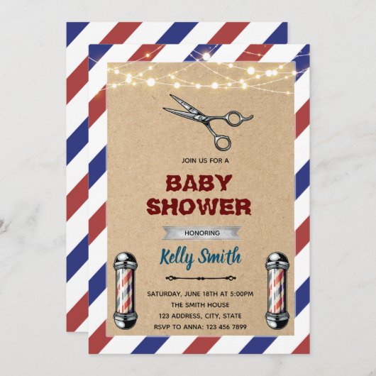 Uitnodiging voor herenkapper (Voorkant / Achterkant)