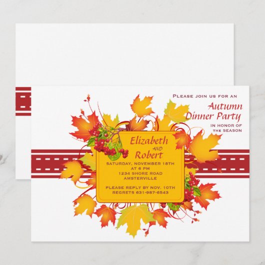 Uitnodiging voor herfst (Voorkant / Achterkant)