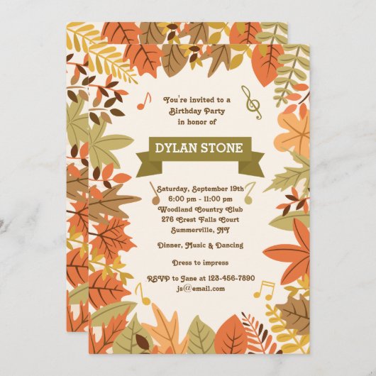 Uitnodiging voor herfst (Voorkant / Achterkant)