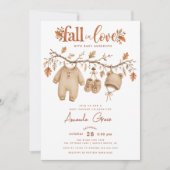 Uitnodiging voor herfst baby shower 'Fall in Love' (Voorkant)