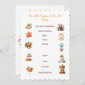 Uitnodiging voor herfst babyborrel. (Voorkant / Achterkant)