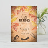 Uitnodiging voor herfst BBQ, Autumn Barbeque Feest (Staand voorkant)