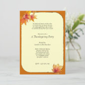 Uitnodiging voor herfst-bladeren Thanksgiving-fees (Staand voorkant)