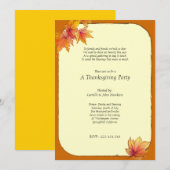 Uitnodiging voor herfst-bladeren Thanksgiving-fees (Voorkant / Achterkant)