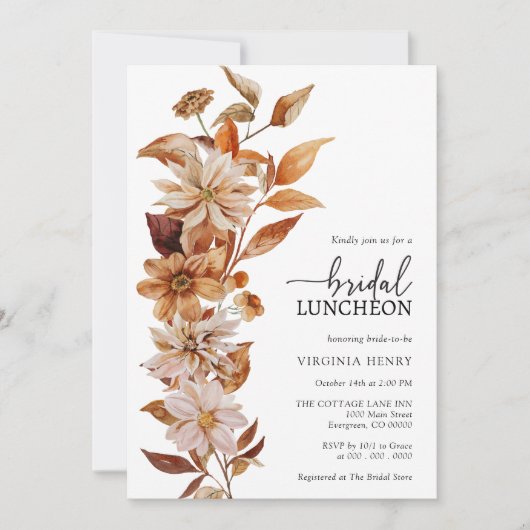 Uitnodiging voor herfst bruidslunch (Voorkant)