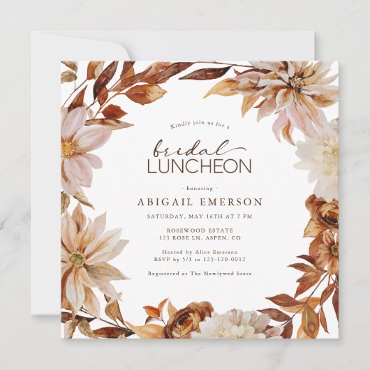 Uitnodiging voor herfst bruidslunch (Voorkant)