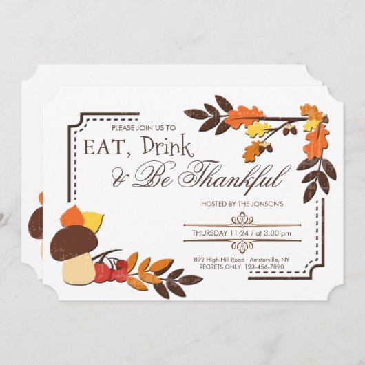 Uitnodiging voor herfst Corners (Voorkant / Achterkant)