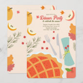 Uitnodiging voor herfst dinerfeest (Voorkant / Achterkant)