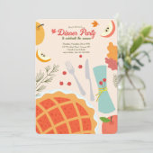 Uitnodiging voor herfst dinerfeest (Staand voorkant)