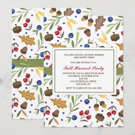 Uitnodiging voor herfst Elements (Voorkant / Achterkant)