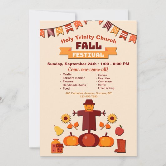 Uitnodiging voor herfst Festival (Voorkant)