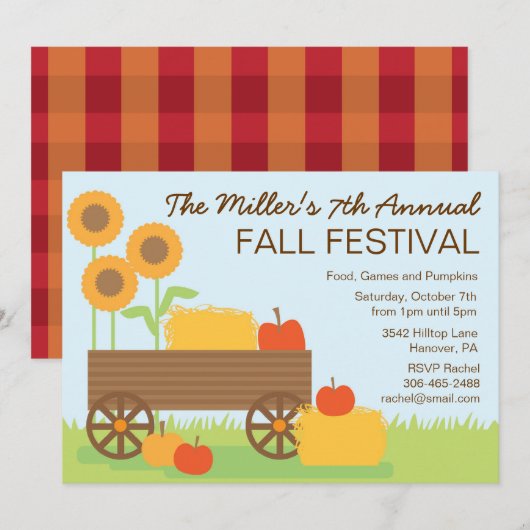 Uitnodiging voor herfst Festival (Voorkant / Achterkant)